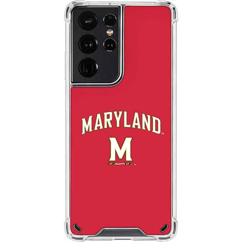 University of Maryland Collegiate Text Red Galaxy S21 Ultra 5G Clear Case